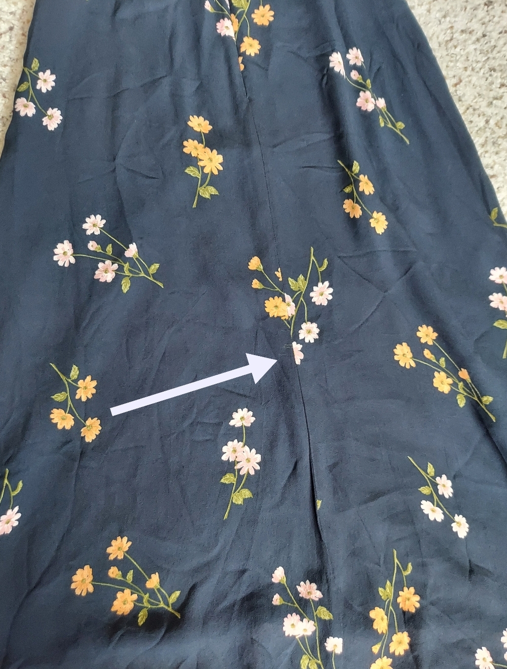 Reformation Fulton Floral Navy Blue Midi Dress Princess Margaret Size 10 - Picture 15 of 15